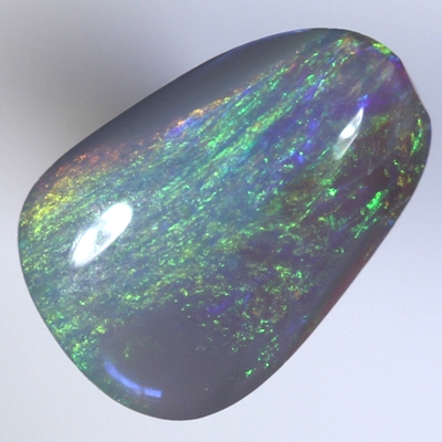 SOLID SEMI BLACK OPAL Bright sparkling orange and green , high dome